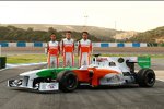 Vitantonio Liuzzi (Force India), Paul di Resta (Force India) und Adrian Sutil (Force India) 