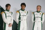 Jarno Trulli (Lotus), Fairuz Fauzy (Lotus) und Heikki Kovalainen (Lotus)