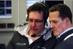 Michael Schumacher (Mercedes) mit Renningenieur Andrew Shovlin