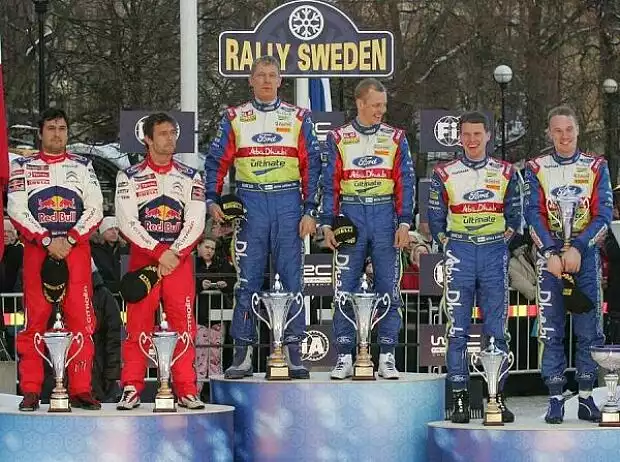 Sébastien Loeb, Jari-Matti Latvala, Mikko Hirvonen Titel-Bild zur News: Sébastien Loeb, Jari-Matti Latvala, Mikko Hirvonen