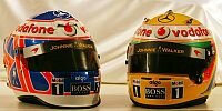Helme von Jenson Button und Lewis Hamilton