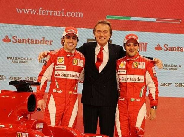 Titel-Bild zur News: Luca di Montezemolo (Präsident), Fernando Alonso, Felipe Massa