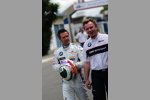 Andy Priaulx (BMW Team RBM) mit BMW Press Officer Florian Haasper