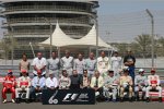 Gruppenbild der geladenen Formel-1-Fahrer