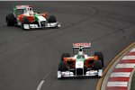 Adrian Sutil (Force India) hinter Vitantonio Liuzzi (Force India) 