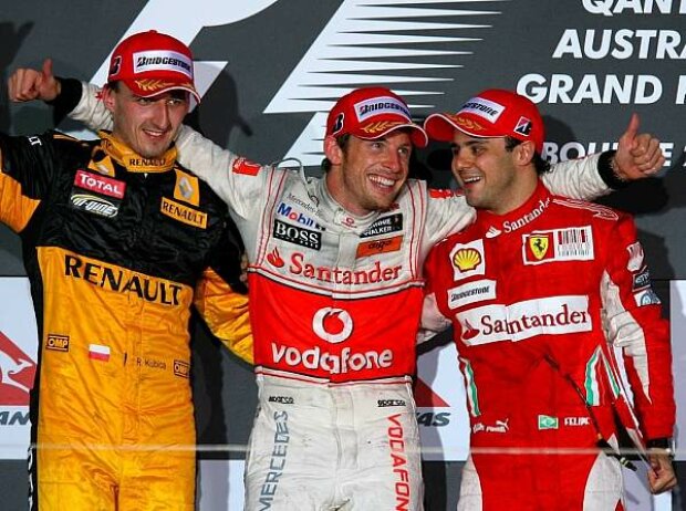Titel-Bild zur News: Robert Kubica, Jenson Button und Felipe Massa