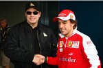 John Travolta und Fernando Alonso (Ferrari) 