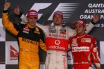 Robert Kubica (Renault), Jenson Button (McLaren) und Felipe Massa (Ferrari) 