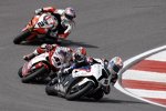 Troy Corser (BMW), Noriyuki Haga (Ducati) und Leon Camier (Aprilia)