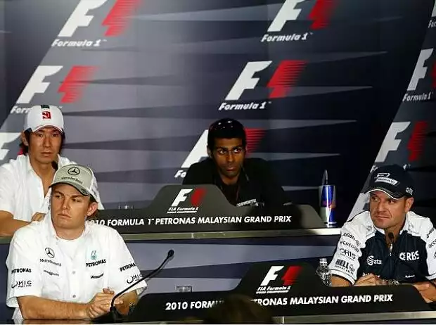 Kamui Kobayashi, Nico Rosberg, Rubens Barrichello, Karun Chandhok Titel-Bild zur News: Kamui Kobayashi, Nico Rosberg, Rubens Barrichello, Karun Chandhok