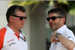 Otmar Szafnauer (Force India) und Nick Fry (Geschäftsführer) 