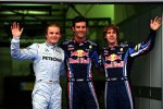 Nico Rosberg (Mercedes), Mark Webber (Red Bull) und Sebastian Vettel (Red Bull) 