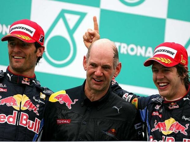 Mark Webber, Adrian Newey und Sebastian Vettel Mark Webber, Adrian Newey und Sebastian Vettel