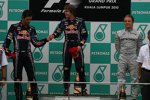 Mark Webber (Red Bull), Sebastian Vettel (Red Bull) und  Nico Rosberg (Mercedes)  