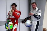 Nach einem anstrengenden Rennen: Felipe Massa (Ferrari) und Rubens Barrichello (Williams) 