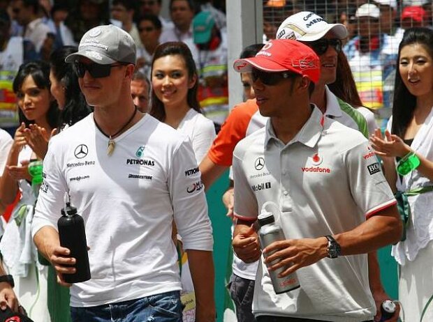 Titel-Bild zur News: Michael Schumacher, Lewis Hamilton