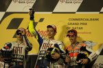 Siegerpodest: Jorge Lorenzo, Valentino Rossi (beide Yamaha) und Andrea Dovizioso (Honda)