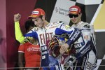 Valentino Rossi und Jorge Lorenzo (Yamaha) 