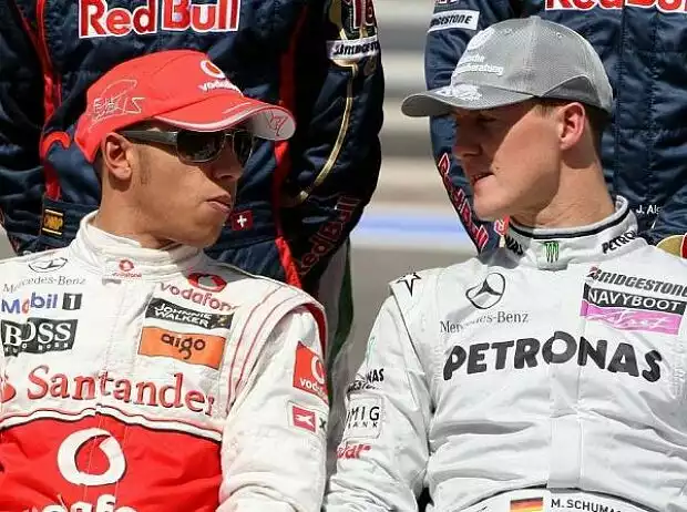 Lewis Hamilton und Michael Schumacher Titel-Bild zur News: Lewis Hamilton und Michael Schumacher