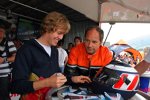 Sebastian Vettel (Red Bull) und Gerhard Berger 