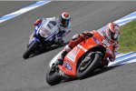 Nicky Hayden (Ducati) und Jorge Lorenzo (Yamaha)