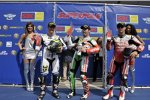 Cal Crutchlow (Yamaha), Max Biaggi (Aprilia) und Michel Fabrizio (Ducati)