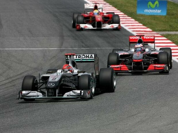 Titel-Bild zur News: Felipe Massa, Jenson Button, Michael Schumacher