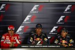 Fernando Alonso (Ferrari), Mark Webber (Red Bull) und Sebastian Vettel (Red Bull) 