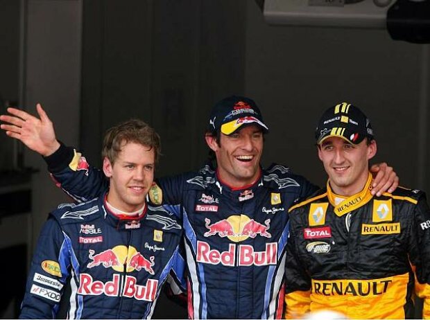 Titel-Bild zur News: Sebastian Vettel, Mark Webber und Robert Kubica