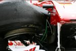 Das Auto von Fernando Alonso (Ferrari) nach dem Unfall