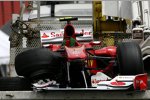 Das Wrack von Fernando Alonso (Ferrari) 