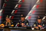 Robert Kubica (Renault), Mark Webber (Red Bull) und Sebastian Vettel (Red Bull)