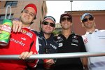Felipe Massa (Ferrari), Rubens Barrichello (Williams), Lucas di Grassi (Virgin)  Bruno Senna (HRT) 