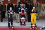 Sebastian Vettel (Red Bull), Mark Webber (Red Bull) und Robert Kubica (Renault) 