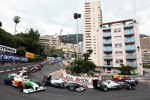 Michael Schumacher (Mercedes), Nico Rosberg (Mercedes),  Vitantonio Liuzzi (Force India) und Adrian Sutil (Force India)