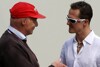 Bild zum Inhalt: Lauda: Fahrende Fragestunde mit Schumacher