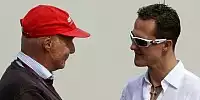 Bild zum Inhalt: Lauda: Fahrende Fragestunde mit Schumacher