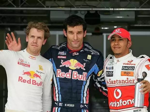 Titel-Bild zur News: Sebastian Vettel, Mark Webber und Lewis Hamilton