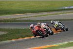 Casey Stoner (Ducati), Randy de Puniet (LCR) und Marco Melandri (Gresini)