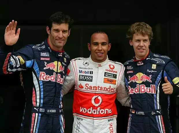 Mark Webber, Lewis Hamilton und Sebastian Vettel Titel-Bild zur News: Mark Webber, Lewis Hamilton und Sebastian Vettel