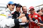 Bruno Senna (HRT), Lucas di Grassi (Virgin), Rubens Barrichello (Williams) und Felipe Massa (Ferrari)