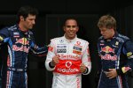 Mark Webber (Red Bull), Lewis Hamilton (McLaren) und Sebastian Vettel (Red Bull) 