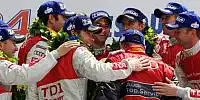 Wolfgang Ullrich (Audi Sportchef), Benoit Treluyer, Romain Dumas, Allan McNish, Rinaldo Capello, Marcel Fässler, Mike Rockenfeller, Tom Kristensen