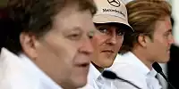 Norbert Haug (Mercedes-Motorsportchef), Nico Rosberg, Michael Schumacher