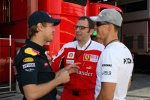 Sebastian Vettel (Red Bull) Stefano Domenicali (Ferrari-Teamchef) und Michael Schumacher (Mercedes) 