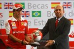 Fernando Alonso (Ferrari) und Emilio Botin von Santander