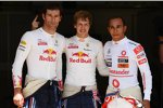 Mark Webber, Sebastian Vettel (Red Bull) und Lewis Hamilton (McLaren) 