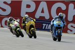Loris Capirossi (Suzuki), Héctor Barberá (Aspar) und  Mika Kallio (Pramac)