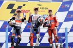 Daniel Pedrosa (Honda), Jorge Lorenzo (Yamaha) und Casey Stoner (Ducati) 