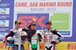 Max Biaggi (Aprilia), Carlos Checa, Troy Corser (BMW)